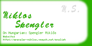 miklos spengler business card