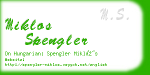 miklos spengler business card